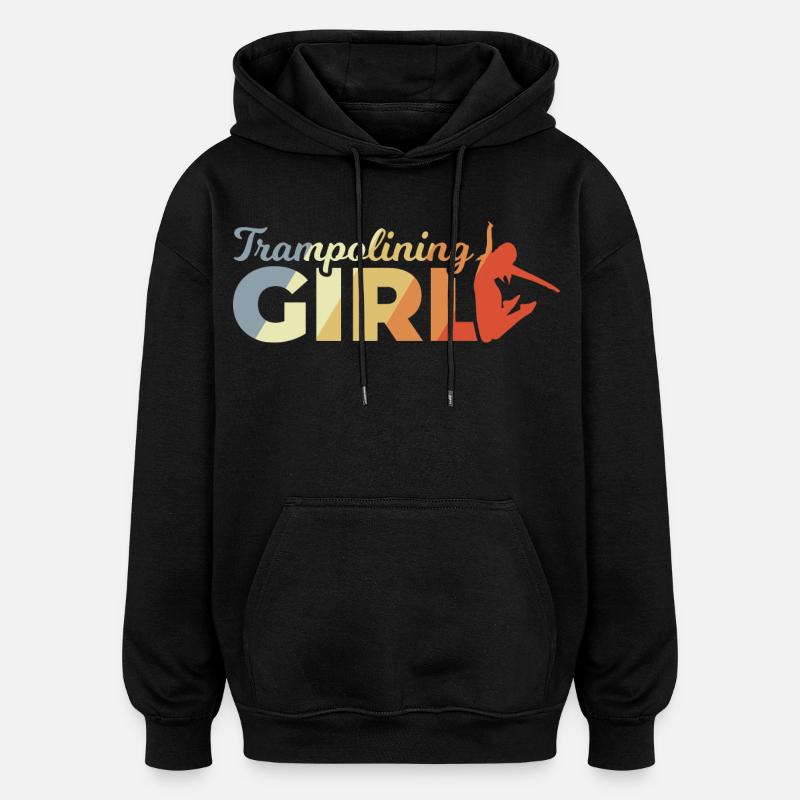 Drôle de fille trampoline - Sweat à capuche oversize unisexe - noir