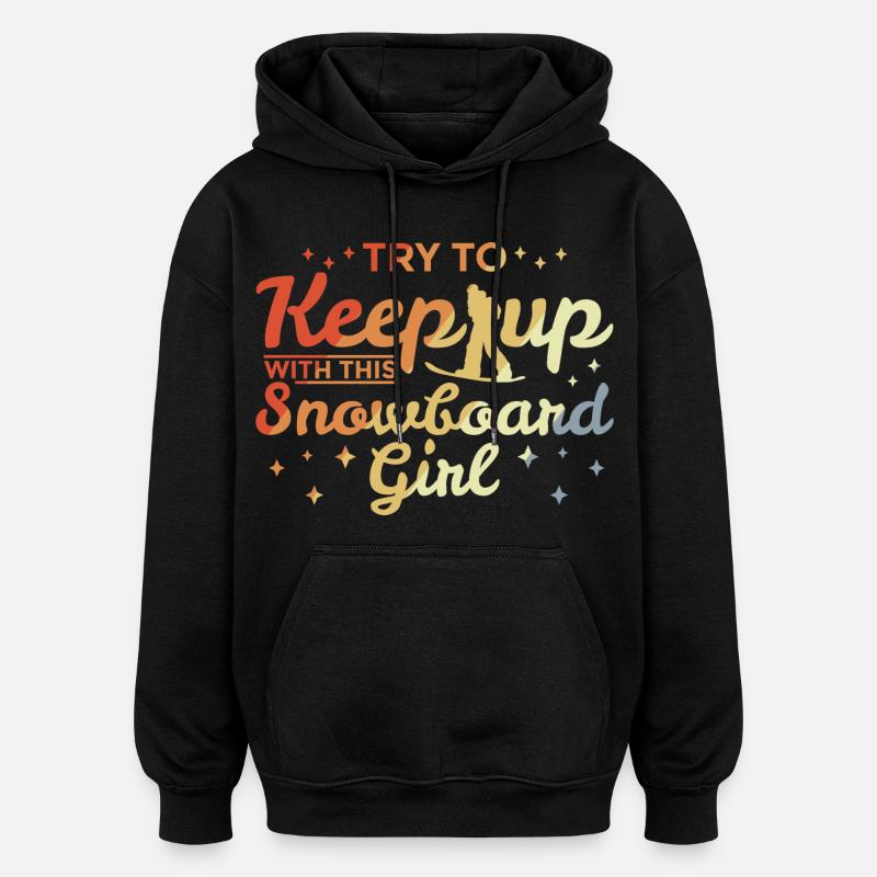 Snowboard Mädchen - Oversized Unisex Hoodie - Schwarz