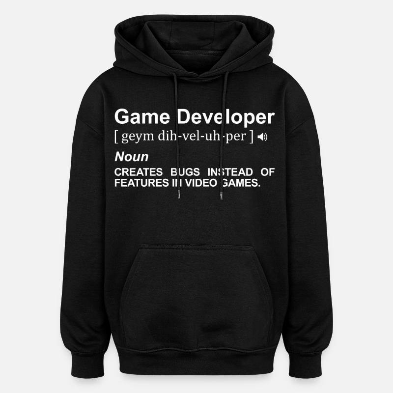 Signification du développeur de jeux - Sweat à capuche oversize unisexe - noir