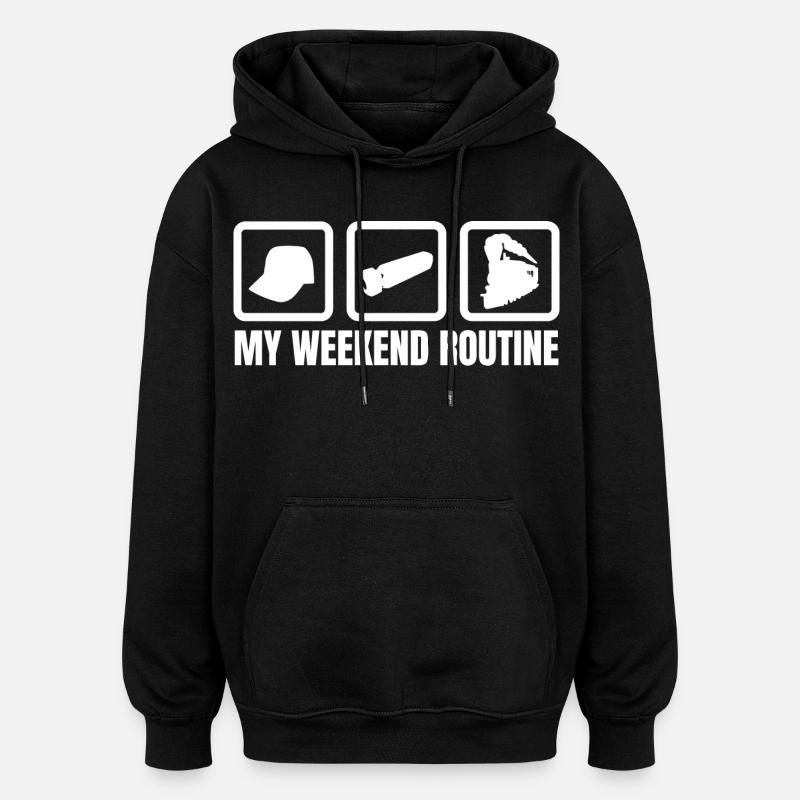 My weekend routine - Oversized Unisex Hoodie - black