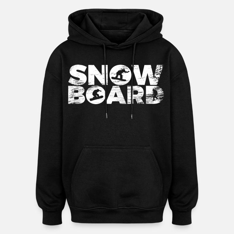 Planche a neige - Sweat à capuche oversize unisexe - noir