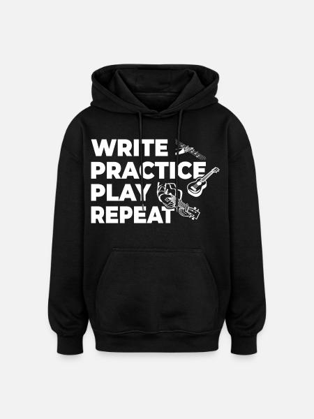 Motivation des joueurs de ukulélé - Sweat à capuche oversize unisexe - noir