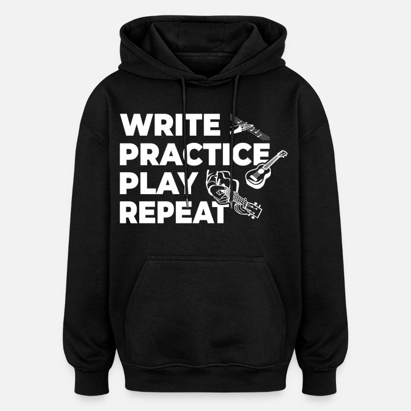 Motivation des joueurs de ukulélé - Sweat à capuche oversize unisexe - noir