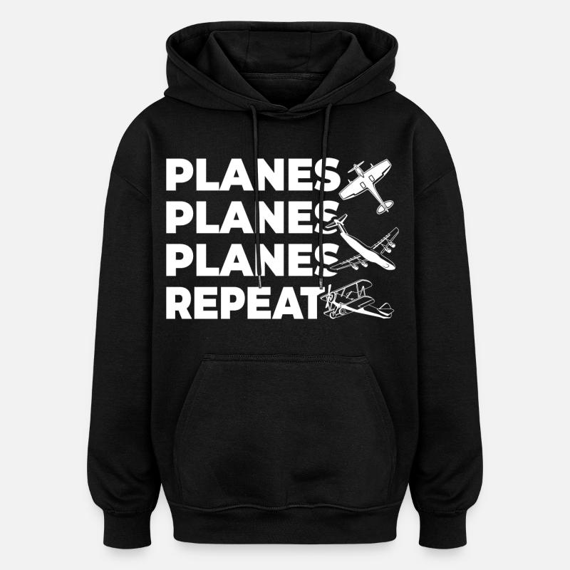 Avions - Sweat à capuche oversize unisexe - noir