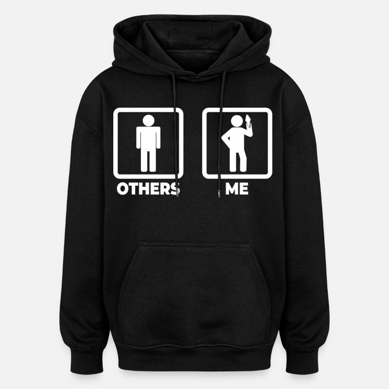 Eiscreme Liebhaber Strichmännchen - Oversized Unisex Hoodie - Schwarz