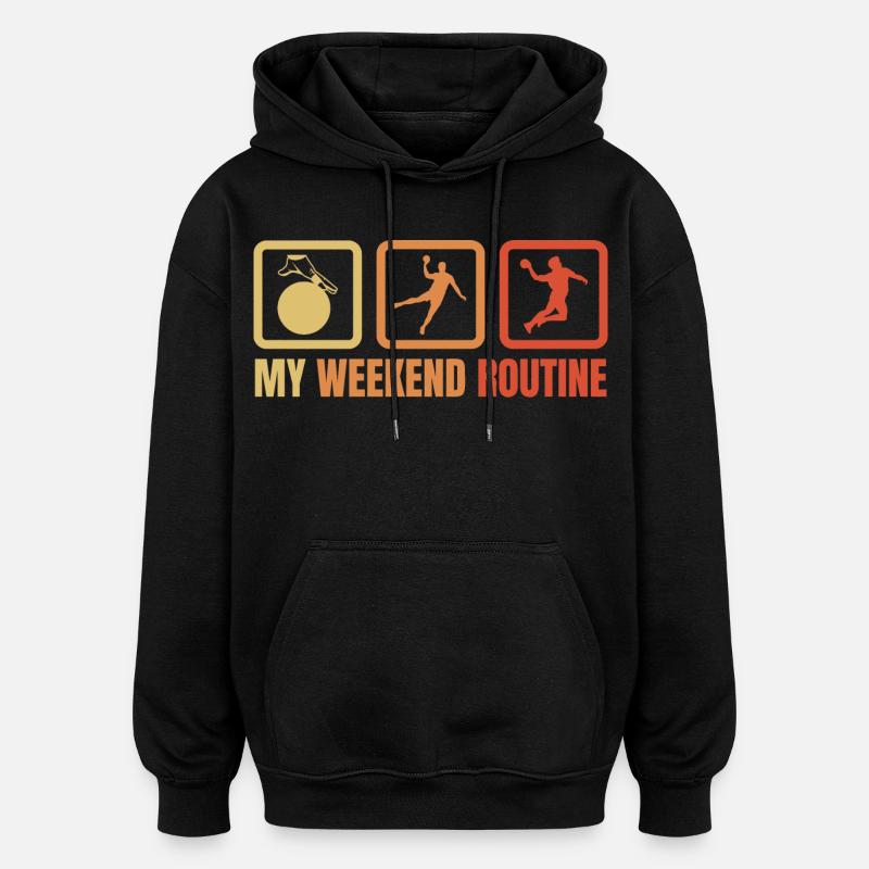 Week-end de handball - Sweat à capuche oversize unisexe - noir