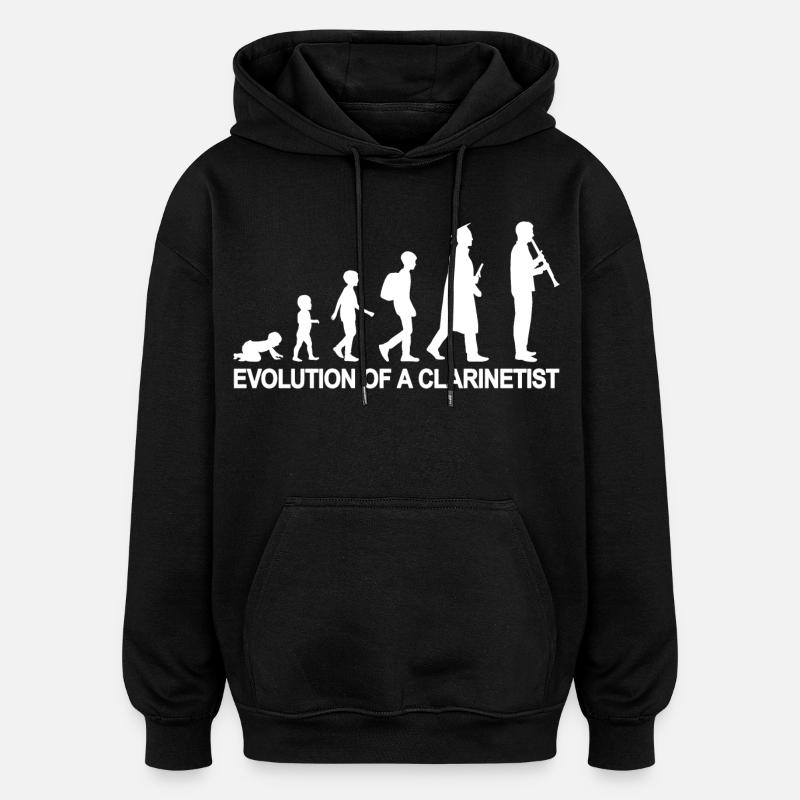 Développement d’un clarinettiste - Sweat à capuche oversize unisexe - noir