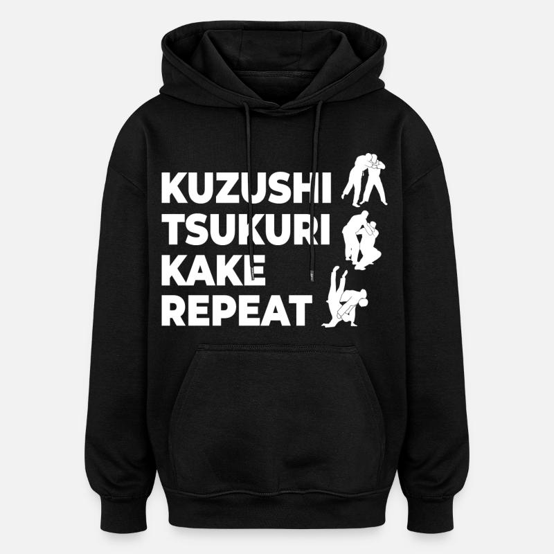 Kuzushi Tsukuri Kake Replay - Sweat à capuche oversize unisexe - noir