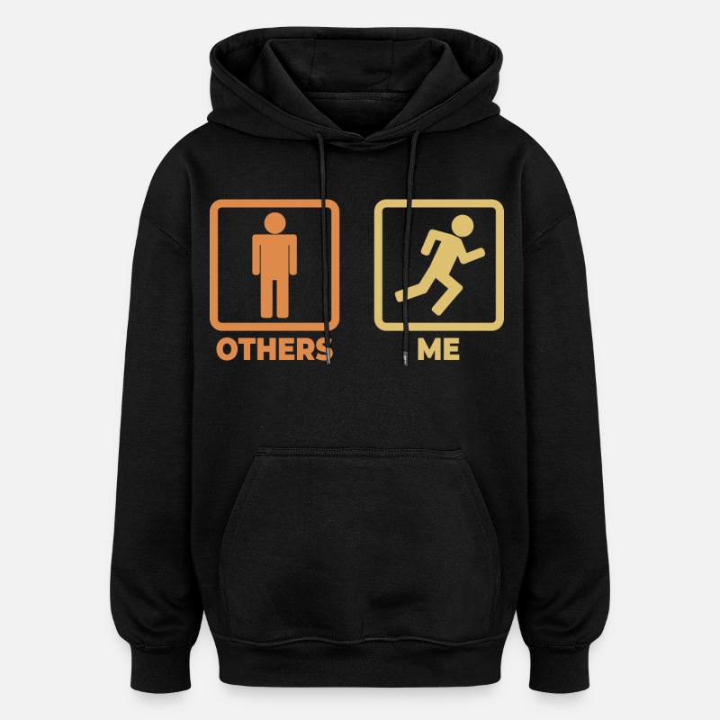 Figurines de bâton de coureur - Sweat à capuche oversize unisexe - noir