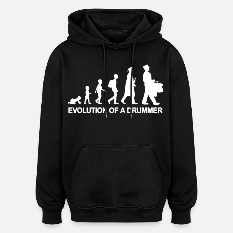 Trommler Evolution - Oversized Unisex Hoodie - Schwarz