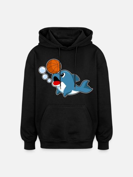 Dolphin Basketteur Basketteur - Sweat à capuche oversize unisexe - noir
