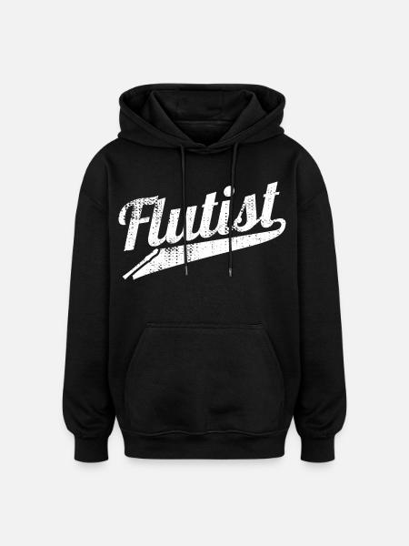 Funny Flutist - Oversized Unisex Hoodie - black