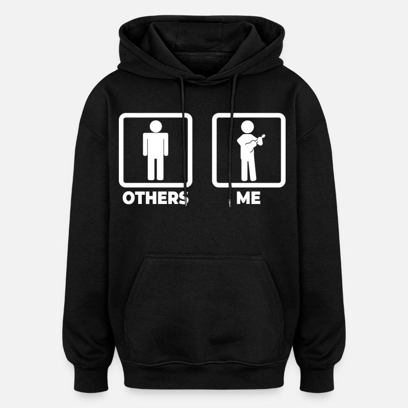 Ukulele Strichmännchen - Oversized Unisex Hoodie - Schwarz