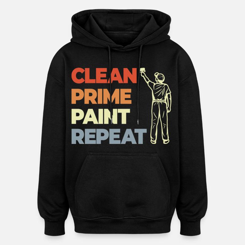 Répéter la peinture Clean Prime - Sweat à capuche oversize unisexe - noir