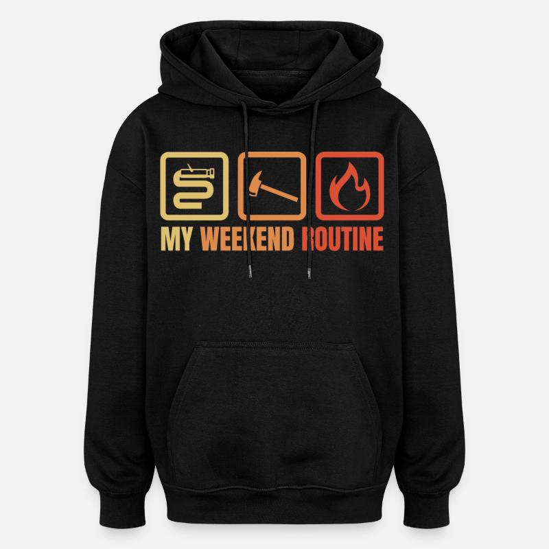 Week-end des pompiers - Sweat à capuche oversize unisexe - noir