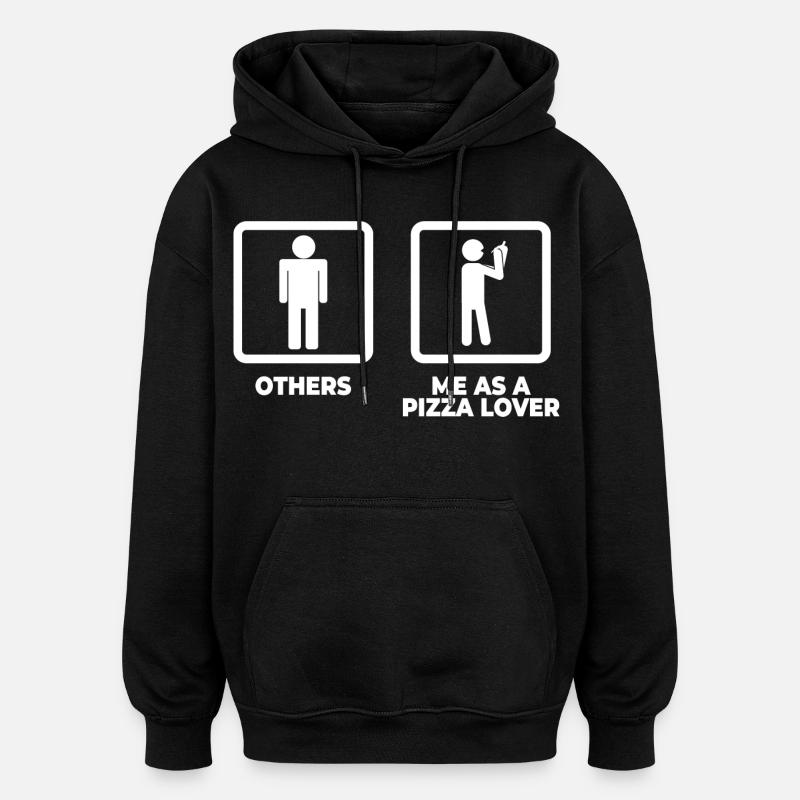 Pizza Lover Stick Figure - Oversized Unisex Hoodie - black