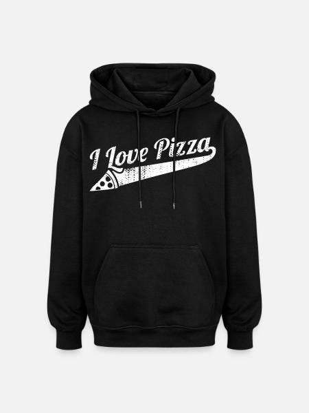 I love pizza - Oversized Unisex Hoodie - black