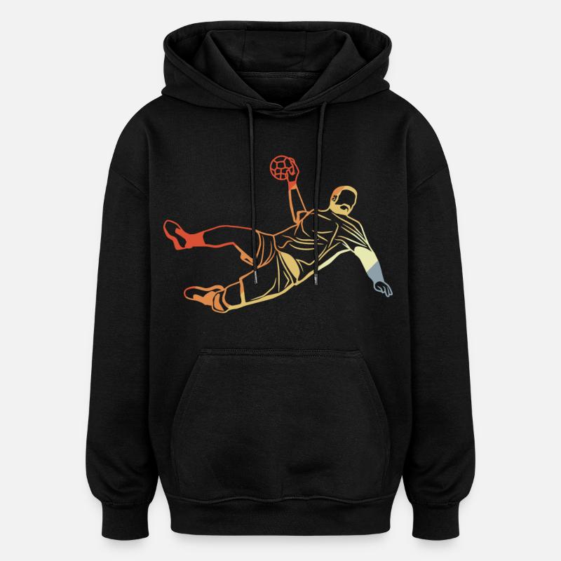 Joueur de handball rétro - Sweat à capuche oversize unisexe - noir