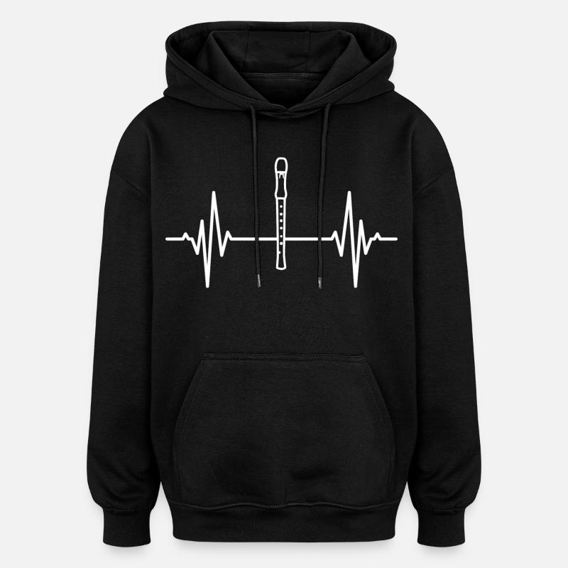 Palpitations de flûte - Sweat à capuche oversize unisexe - noir