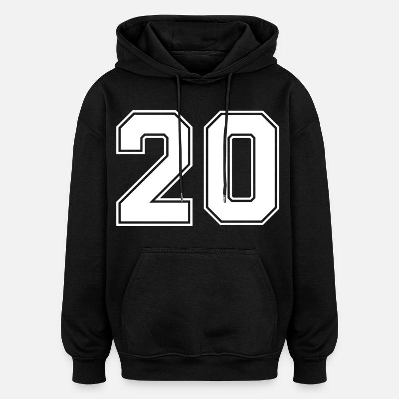 Nummer zwanzig 20 - Oversized Unisex Hoodie - Schwarz