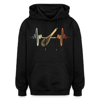 Vintage Handmixer - Oversized Unisex Hoodie - Schwarz - Vorne - Noah (186cm)