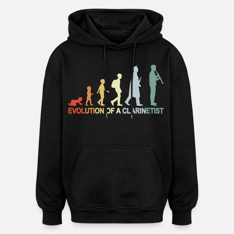 Clarinet Evolution - Oversized Unisex Hoodie - black