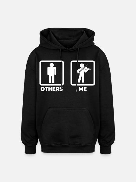 Violinist Stick Figure - Oversized Unisex Hoodie - black
