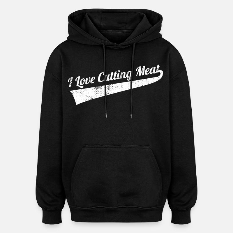 Fleisch schneiden - Oversized Unisex Hoodie - Schwarz
