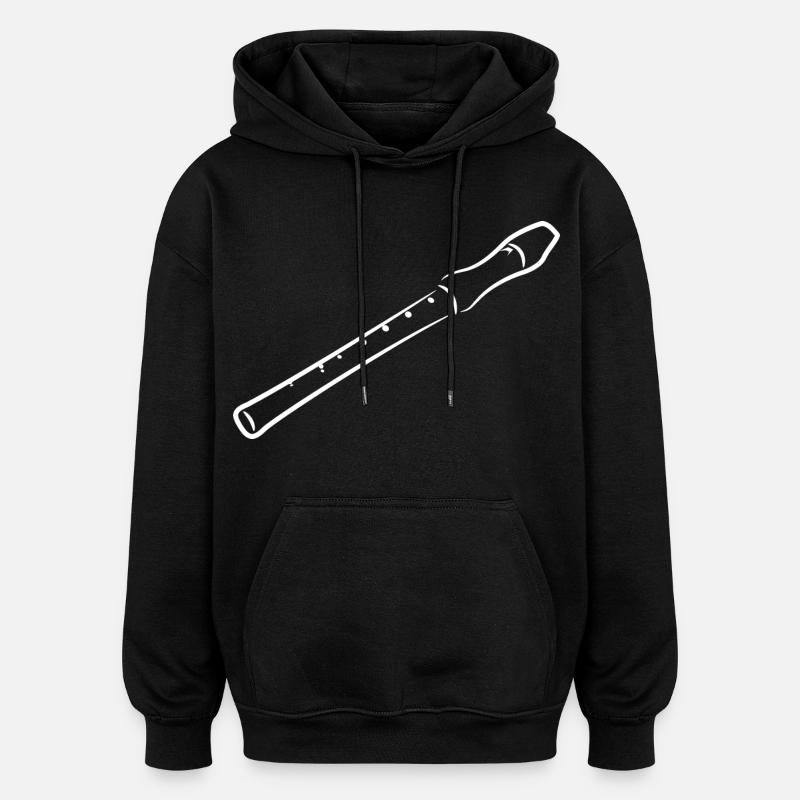 Flöte Skizze - Oversized Unisex Hoodie - Schwarz