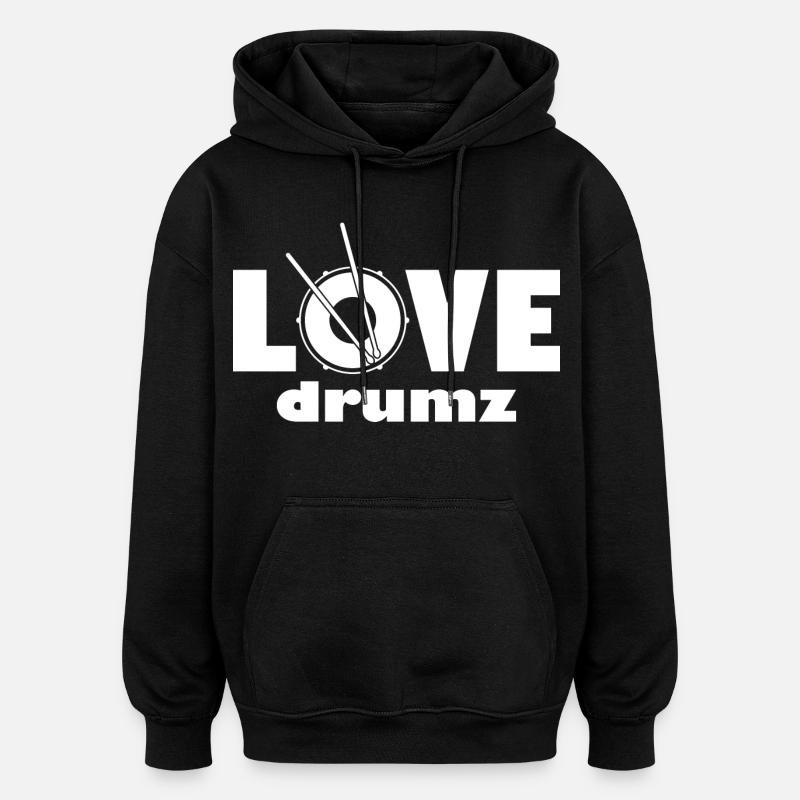 Love Drumz Heartbeat Conception graphique - Sweat à capuche oversize unisexe - noir