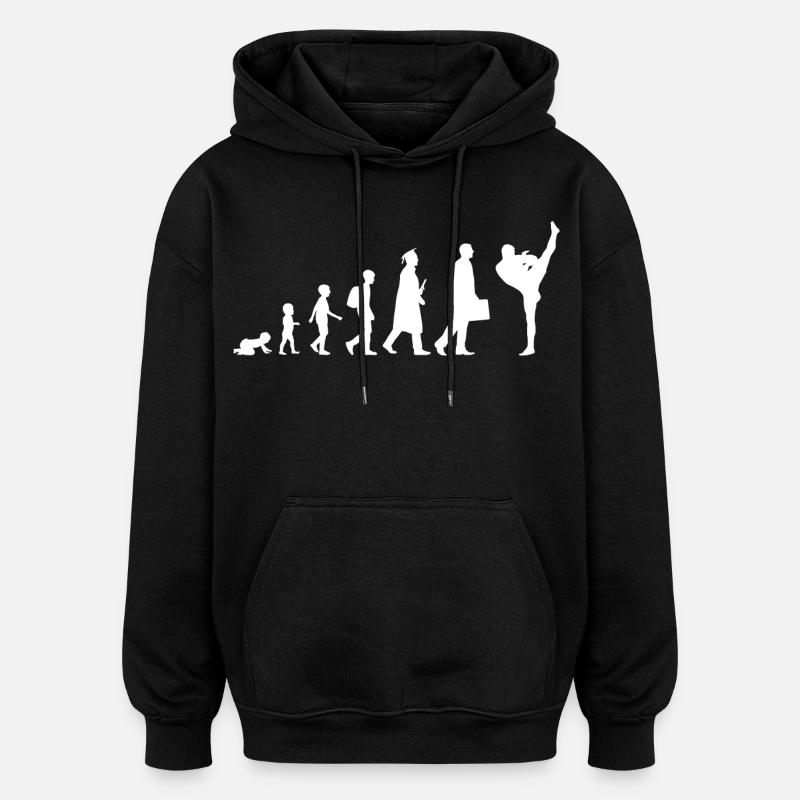 Développement du kickboxing - Sweat à capuche oversize unisexe - noir