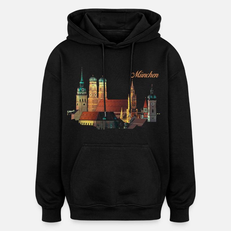 Munich - Sweat à capuche oversize unisexe - noir