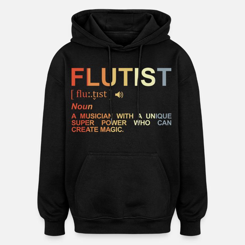 Signification du flûtiste - Sweat à capuche oversize unisexe - noir