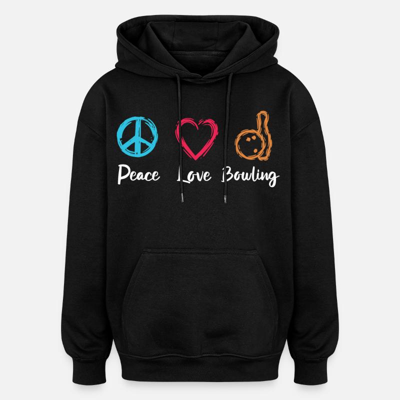 Frieden Liebe Bowling - Oversized Unisex Hoodie - Schwarz