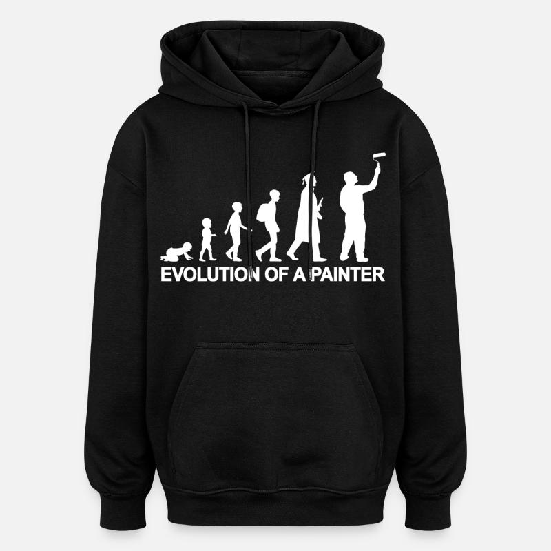 Development from child to painter - Oversized Unisex Hoodie - black