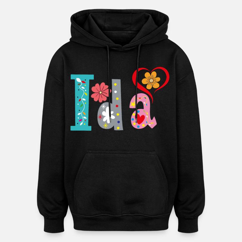 Personalized Ida Name - Oversized Unisex Hoodie - black