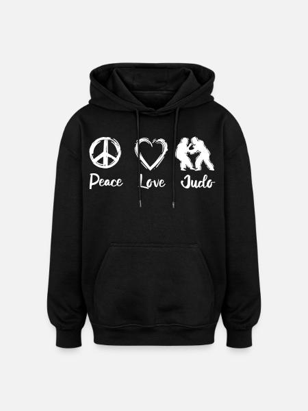 Dicton de judo - Sweat à capuche oversize unisexe - noir