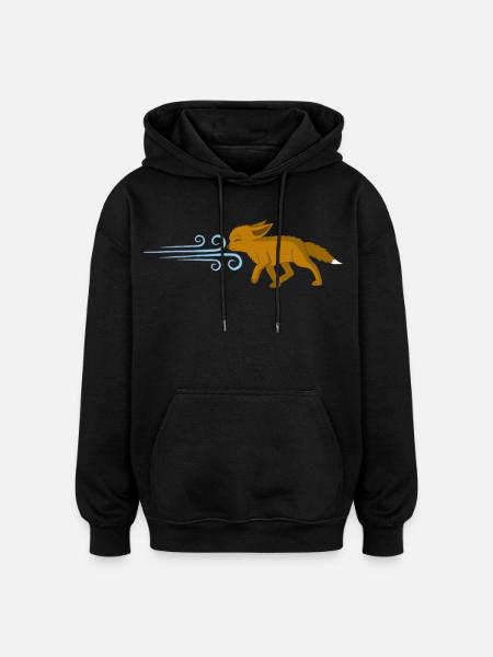 The Fox and the Wind - Oversized Unisex Hoodie - black