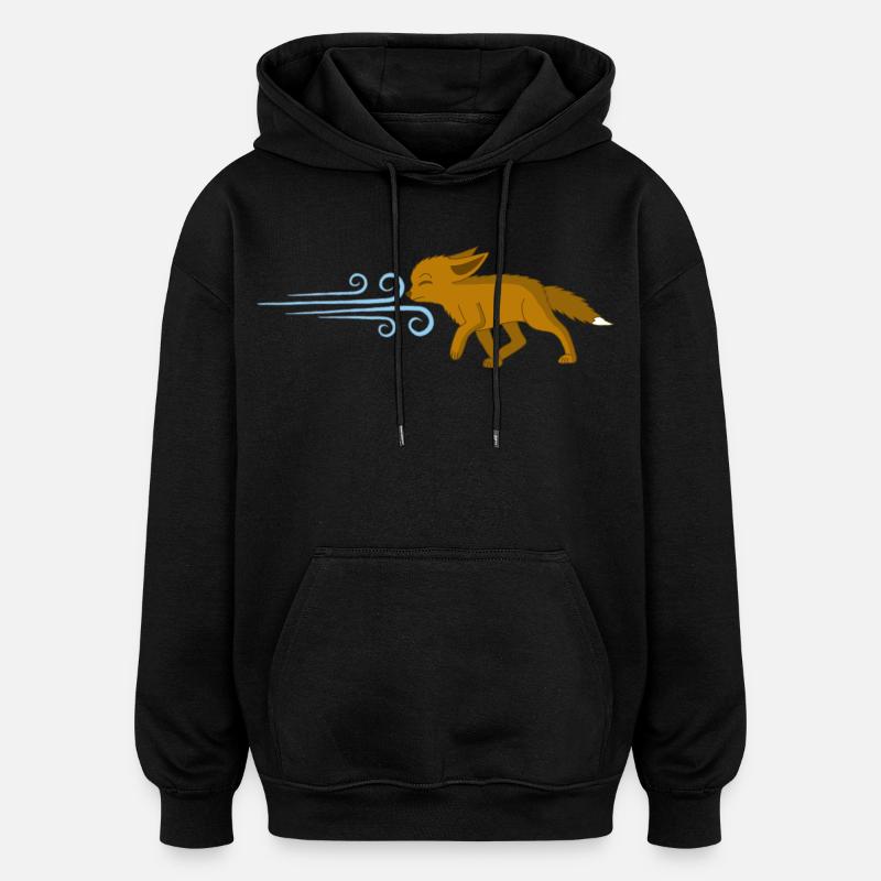 Der Fuchs und der Wind - Oversized Unisex Hoodie - Schwarz