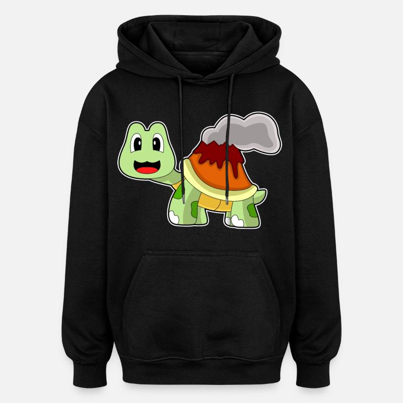Turtle Volcano - Oversized Unisex Hoodie - black