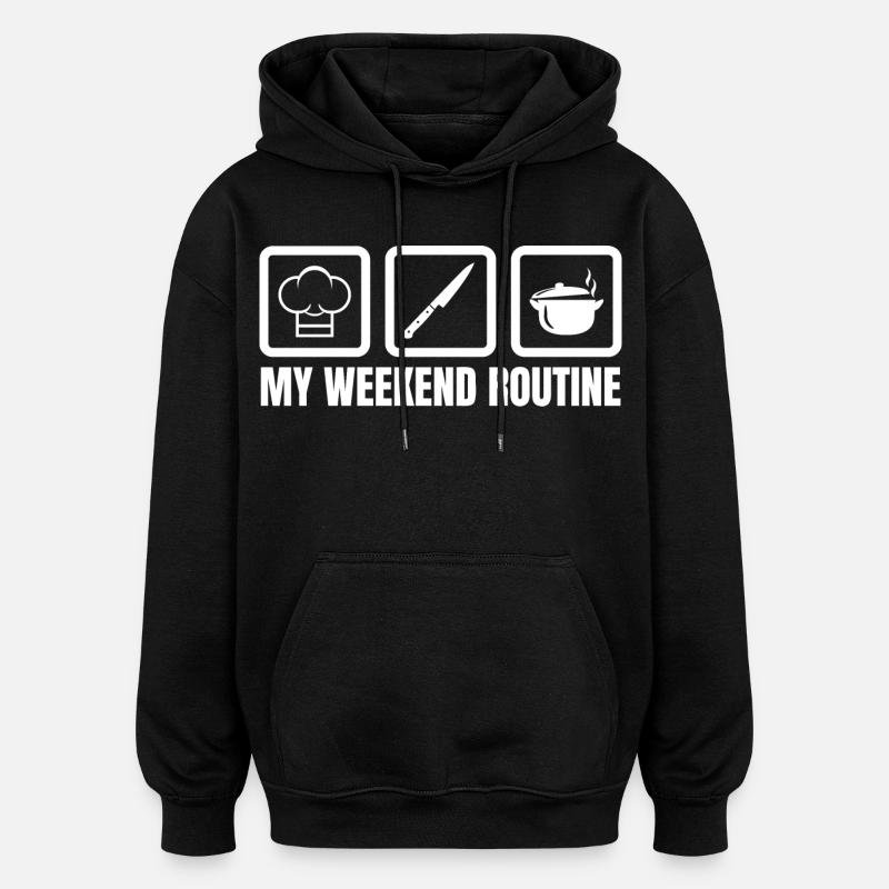 Koch Wochendene - Oversized Unisex Hoodie - Schwarz