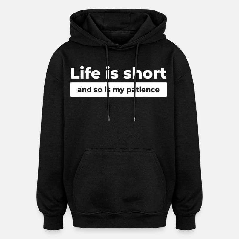 Citation de la vie drôle - Sweat à capuche oversize unisexe - noir