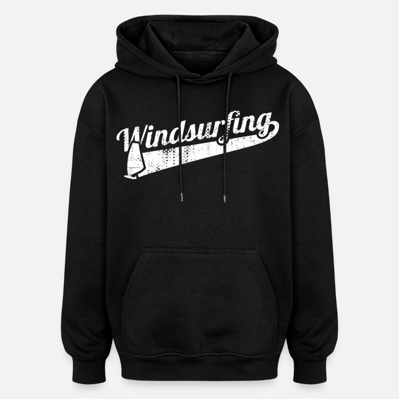 Planche à voile - Sweat à capuche oversize unisexe - noir