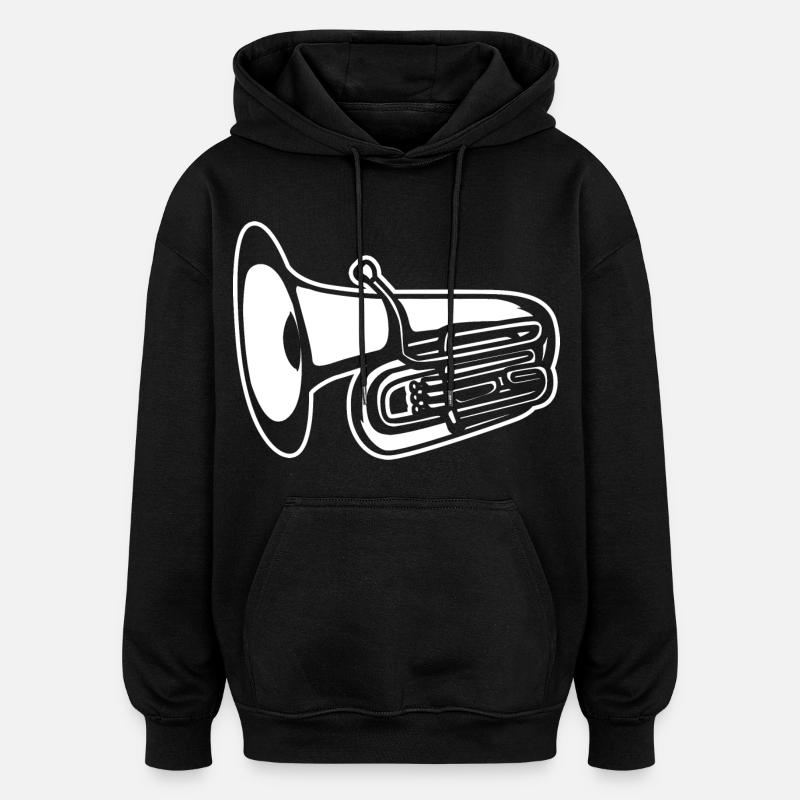 Tuba - Sweat à capuche oversize unisexe - noir