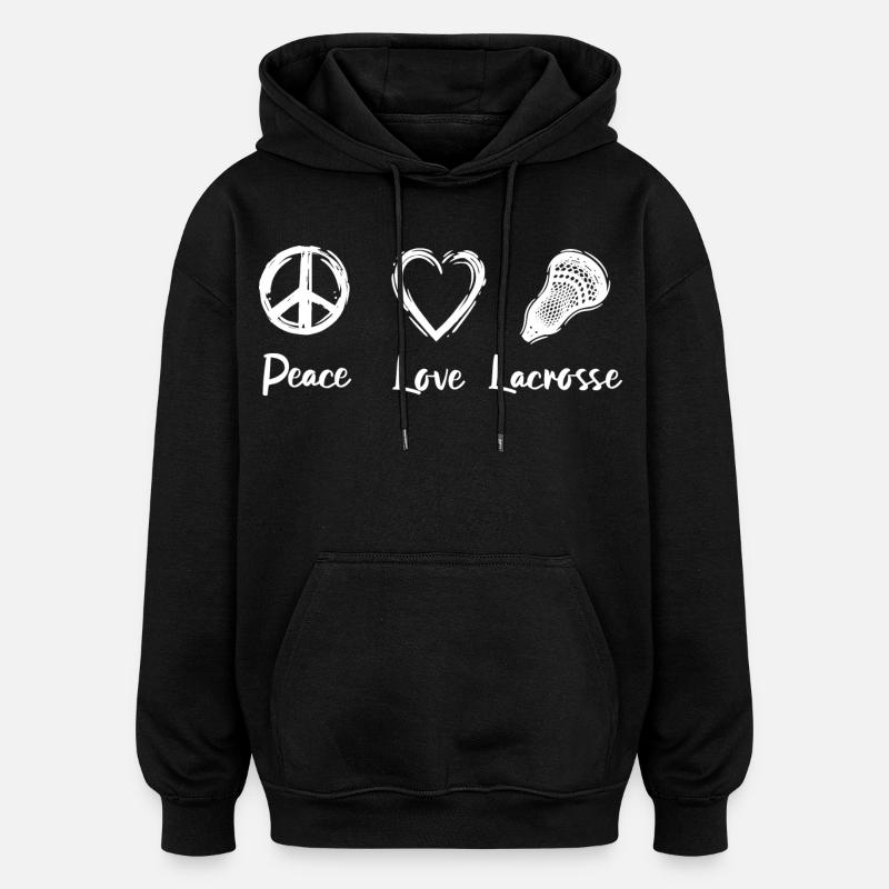 Crosse Paix Amour - Sweat à capuche oversize unisexe - noir