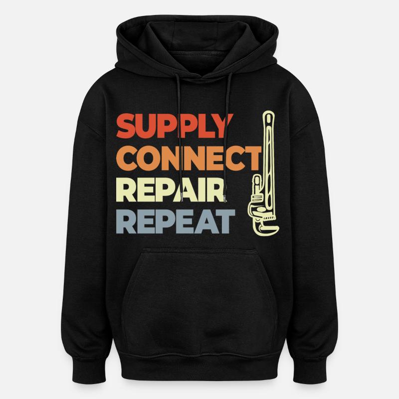 Dicton de plombier - Sweat à capuche oversize unisexe - noir