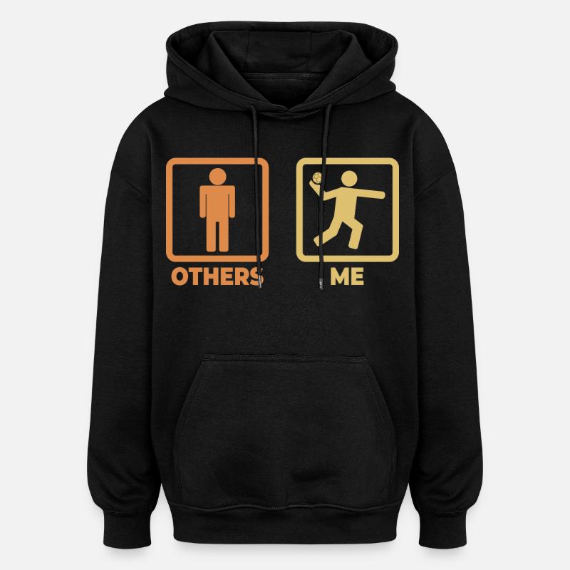 Moi en tant que handballeur - Sweat à capuche oversize unisexe - noir