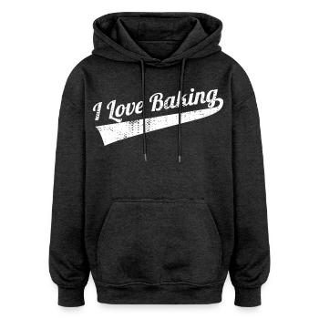 Citation d’amateur de pâtisserie - Sweat à capuche oversize unisexe - charbon - Devant - Noah (186cm)