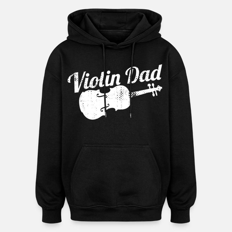 Père violoniste - Sweat à capuche oversize unisexe - noir