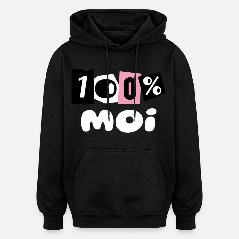 100% ICH - Oversized Unisex Hoodie - Schwarz